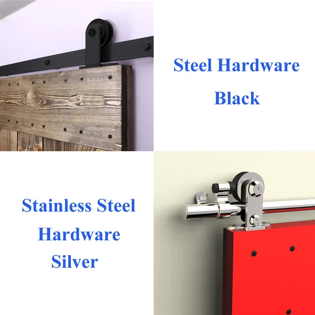 4FT-20FT Sliding Barn Door Hardware Closet Track Kit Single/Double/Bypass Doors