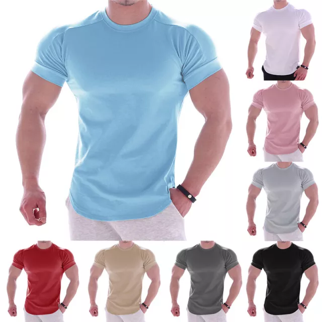 ☆ T-Shirt Da Palestra Da Uomo Top Da Bodybuilding Abbigliamento Sportivo A