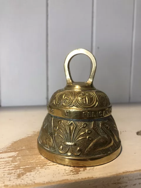 Vintage English Sanctuary  Brass  Bell LEO X AQVILA AGNVS X PELICANVS