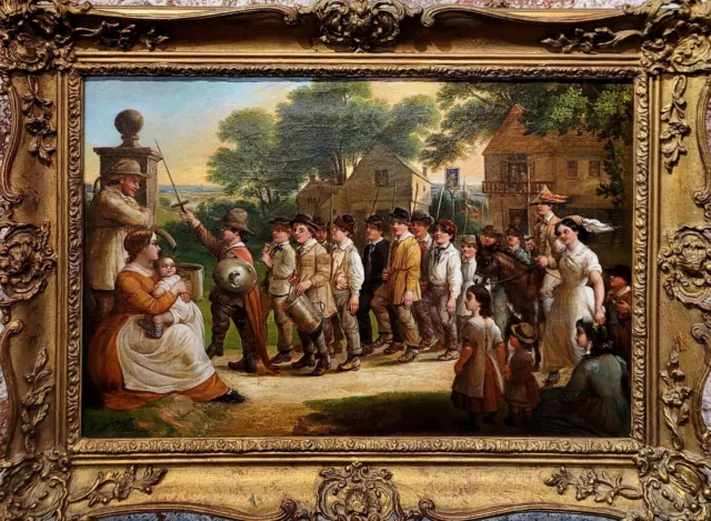 Charles Hunt Jr The Aldea Niños Regimiento marching-19th Siglo Pintura Al Óleo