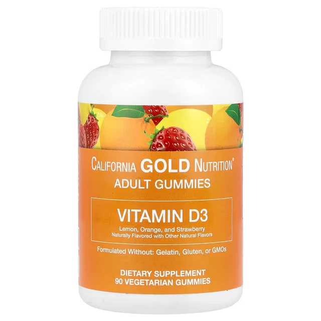 CALIFORNIA GOLD NUTRITION Adult Gummies, Vitamin D3, 90 Counts, Expiry ...