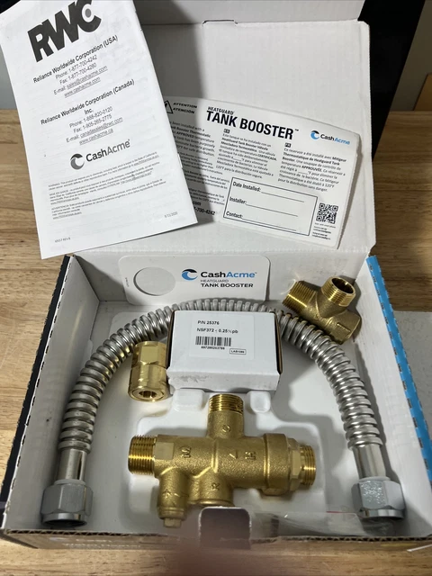 Water Heater Tank Booster Pro, Mixing Valve 3/4"  CashAcme Model 24643Z#2592166