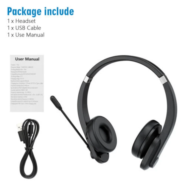 NOISE CANCELLING OFFICE Mic Wireless Bluetooth Headset Trucker Driving