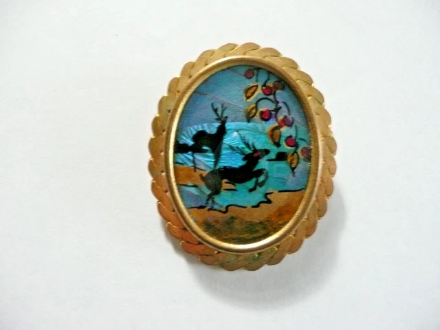 Jolie Broche Ancienne Vintage - Motif Cristal - Occasion