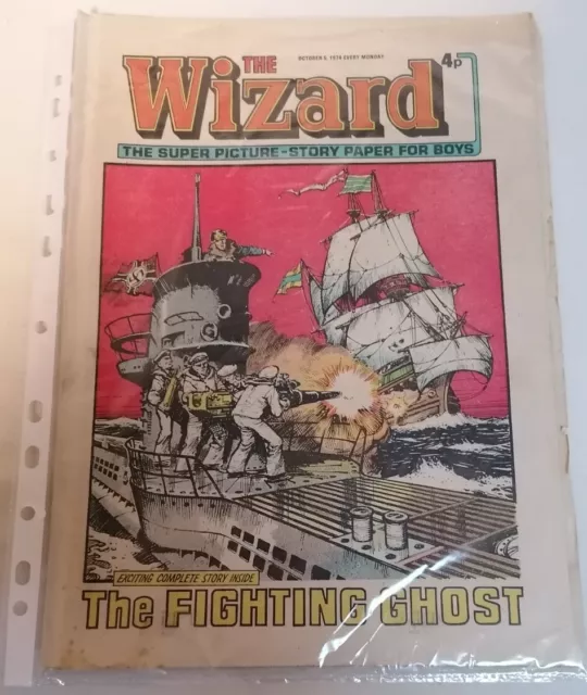 COMIC - Bronze Age UK Picture Story Paper For Boys The Wizard Oct 5th 1974