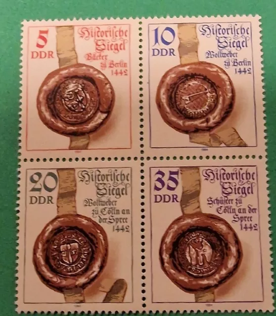 DDR - Mi. Nr. 2884 - 2887  " Historische Siegel "