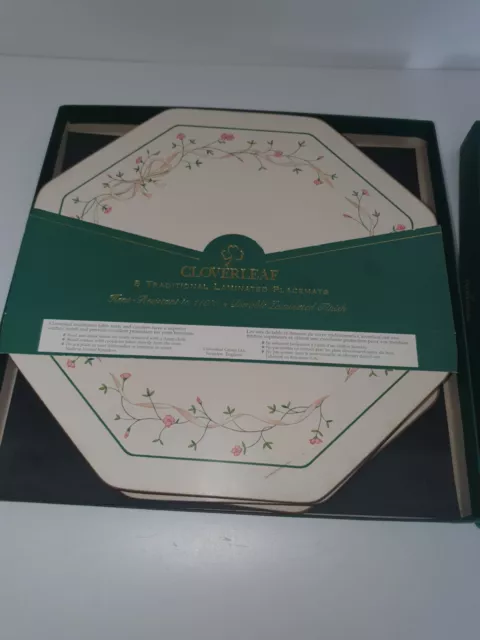 6 Large Table Place Mats Eternal Beau Cloverleaf Vintage Johnson Brothers Boxed