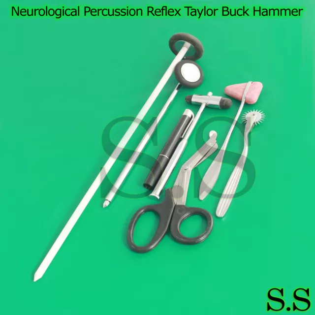 7 PCS Neurological Percussion Reflex Taylor Buck Hammer Pinwheel Diagnos DS-1174