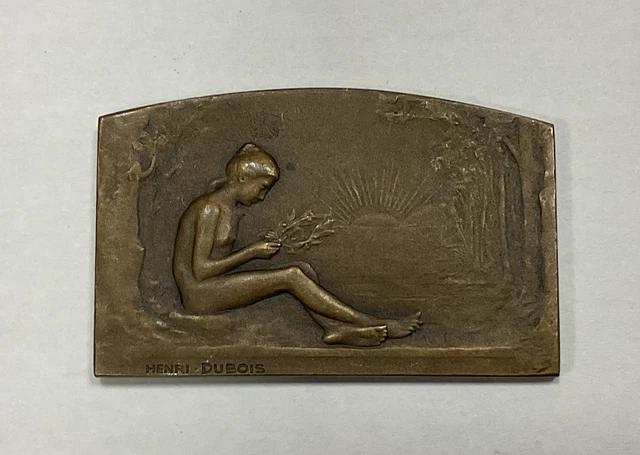Médaille De Cavalier En Bronze Signée Dubois - Jeton Ancien