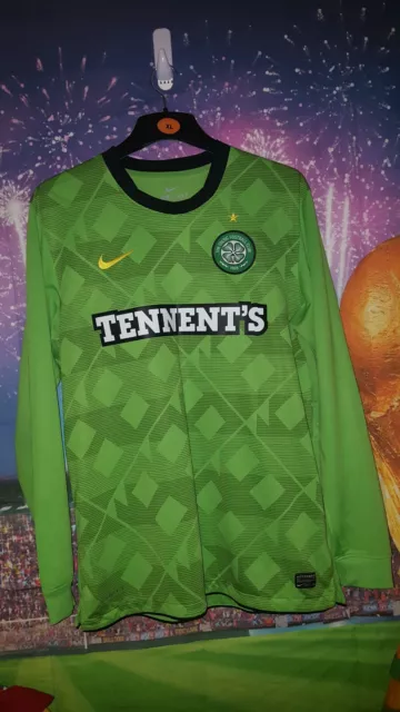 Celtic Tennents 2010-11 Nike  Away Football Shirt Adult Size Large   Long Sleeve