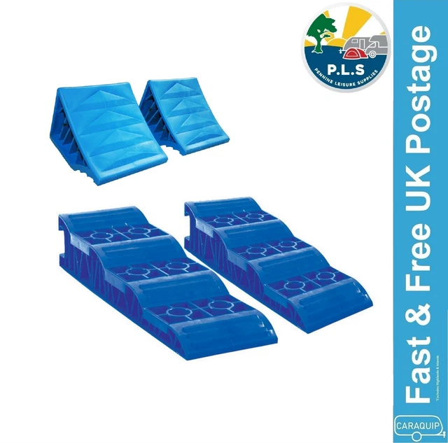 CARAVAN JUMBO LEVELLING 5 Ton Wheel Chock Ramps & Chocks Pair Motorhome