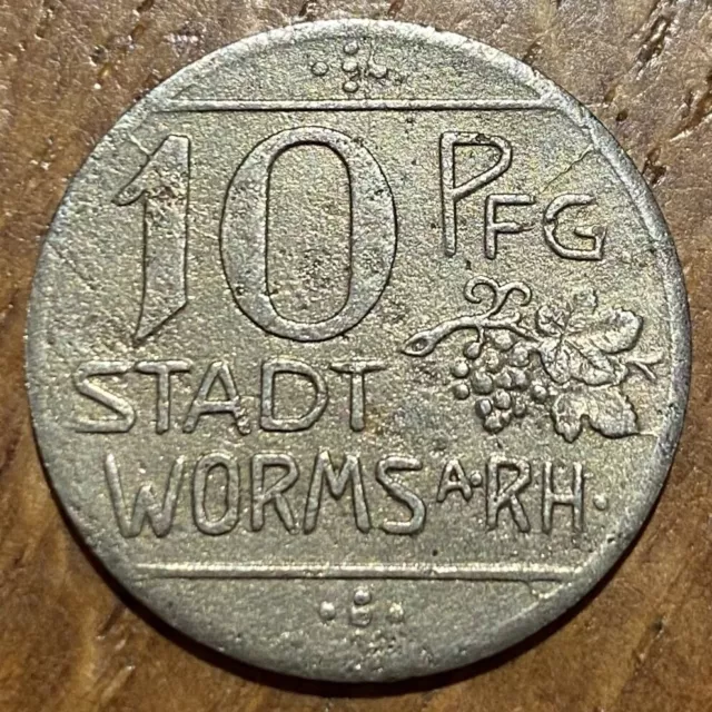 Allemagne Germany 10 Pfennig 1918 Stadt Worms A Rh (789) Nécessité