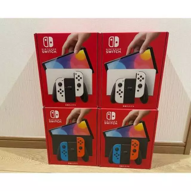 Nintendo Switch 64 GB OLED Model Console White, Neon Red & Neon Blue Used