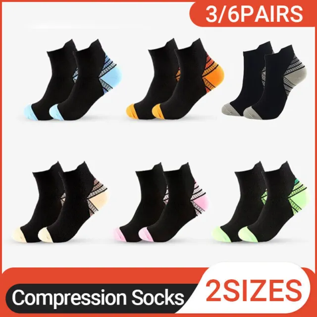 3x 6x Plantar Fasciitis Compression Socks Foot Sleeve Ankle Support Brace Achy