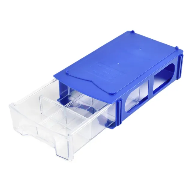 Caja de herramientas azul/transparente de almacenamiento hardware caja apilable
