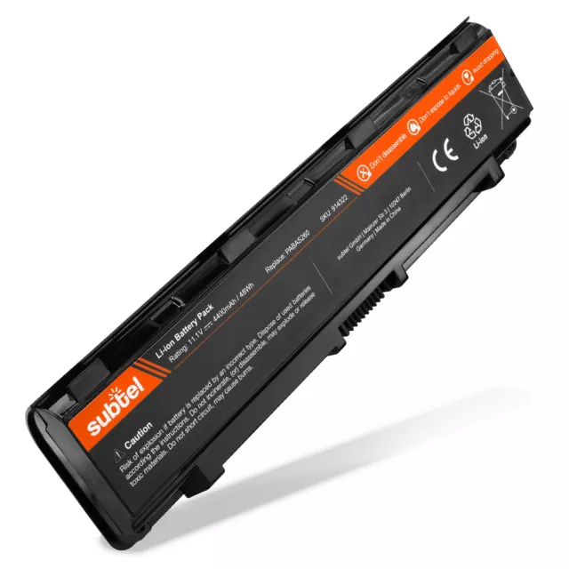 Ersatz Akku für Toshiba Satellite C850-111 Satellite C855-1U2 4400mAh