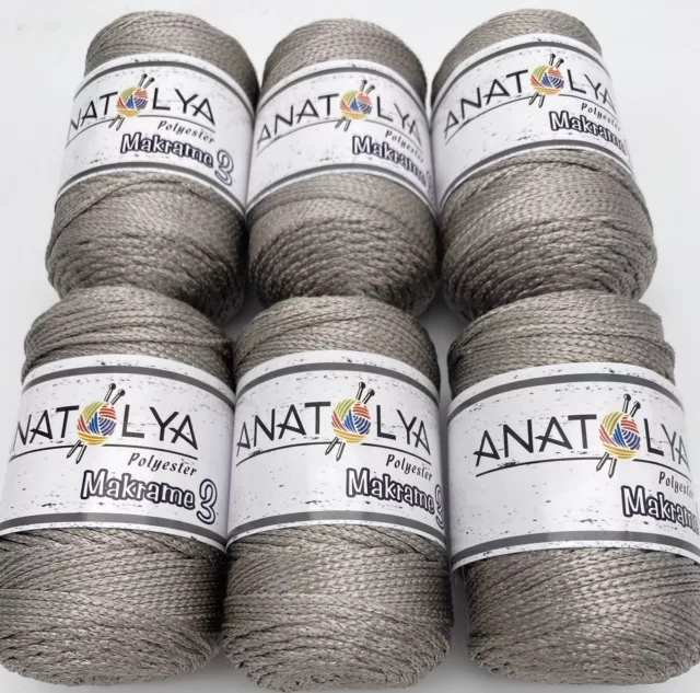 Cable de poliéster Anatolia 2 mm - bolsas de ganchillo joyería - rollos 6x100 g - electrum