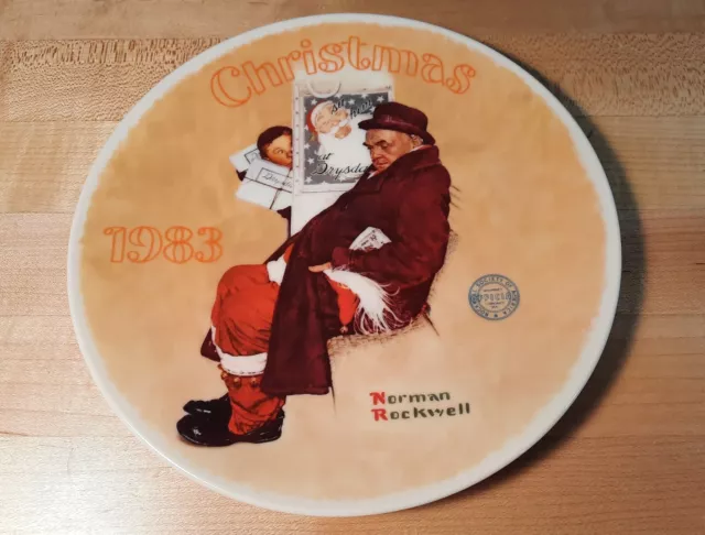 Collector Plate - Norman Rockwell, Rockwell Classic, "Santa in the Subway"