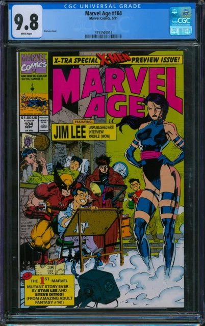 Marvel Age #104 ⭐ CGC 9.8 White Pgs ⭐ Classic Jim Lee Cover Psylocke Comic 1991