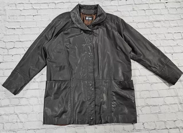 VINTAGE COMINT ARGENTINA Brown Leather Jacket Winter Coat MENS