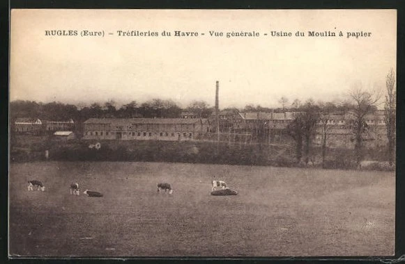 CPA Rugles, Usine du Moulin à papier