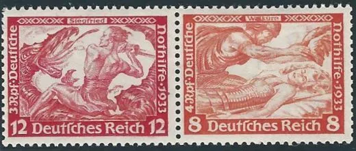 Deutsches Reich Zusammendrucke 1933 MiNr. Zd. W55 mit Falz