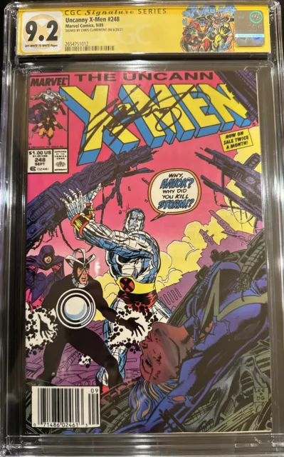 Uncanny X-Men #248 Chris Claremont Signed CGC 9.2 Newsstand Edition 1st Jim Lee