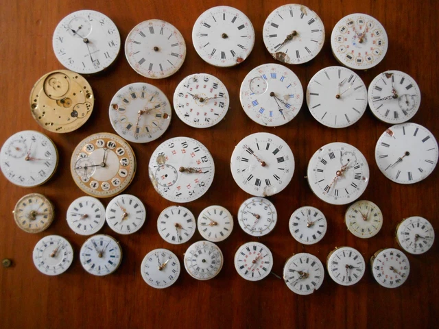 Lot De 6 Mouvements De Montres Anciennes (gousset, De Poche) Mécaniques - Avec Cadran(s) Et Aiguilles - Origine Suisse - Occasion Pour Collection Ou Réparation