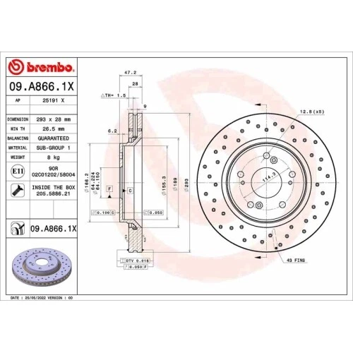 2 dischi freno Brembo 09.a866.1x xtra line - Xtra adatti per Honda