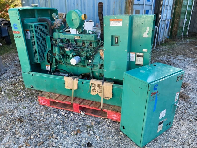 Onan GenSet 35EK Natural Gas 35 KW Commercial Generator + Transfer Switch 712 Hr