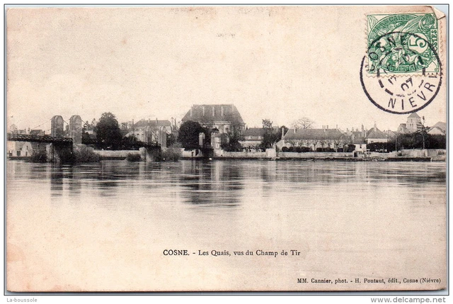 58 COSNE SUR LOIRE - les quais vus du champ de tir