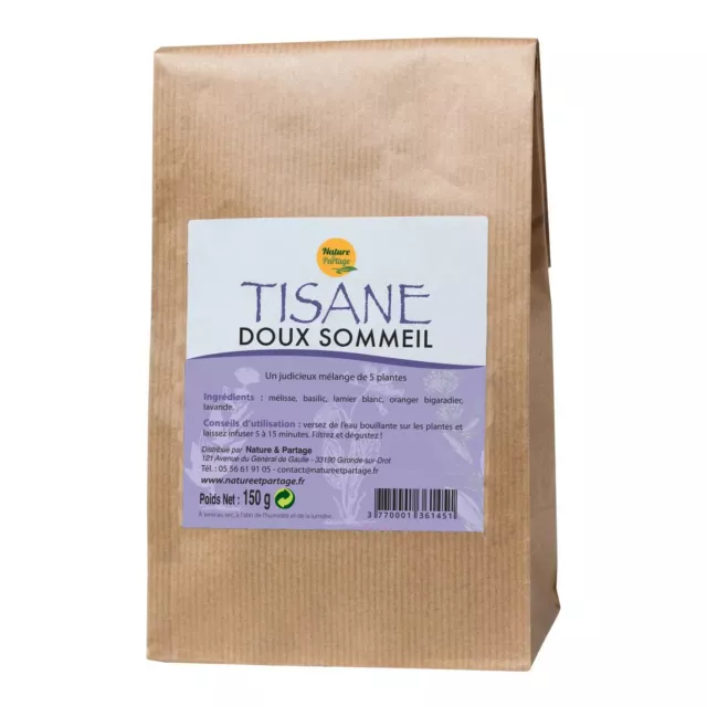 Tisane Infusion Naturelle Doux Sommeil mélange de 5 plantes 150gr