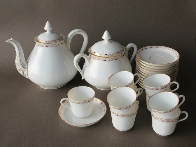 Service à café + gâteau français porcelaine de Limoges déco Service Service à café + gâteau français porcelaine de Limoges déco Service