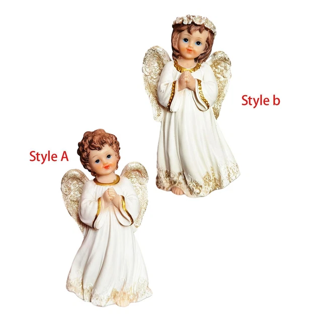 Statue de s en prière, figurine d'ange en résine vintage, sculpture de