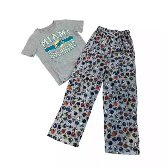 NFL Team Apparel Dolphins Football T-shirt Fleece Pajama Pants Youth S M