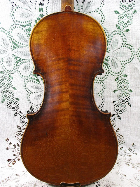Old Heinrich Th. Heberlein Jr. Labeled Violin 4/4 Stradivarius Case +Bow *Video!