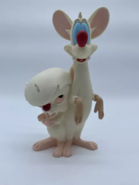 Vintage Pinky and the Brain 10” Tall Figure Warner Bros Vinyl Plastic