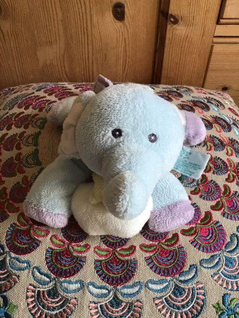 Russ Baby Blue Elephant Twinkle Little Star Musical Cot Crib Soft Plush Toy 8"