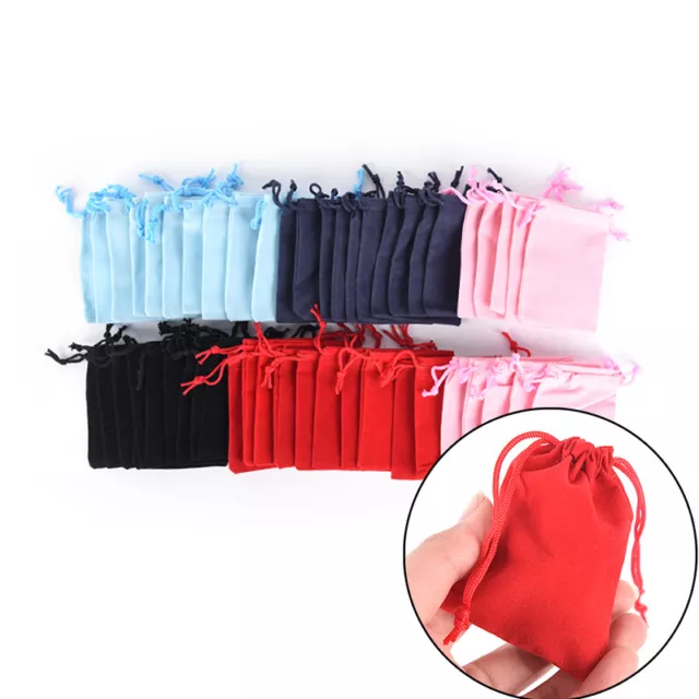 10pcs/lot 7*9cm Velvet Bag Drawstring Pouch Jewelry Packing Wedding Gift Bags`js