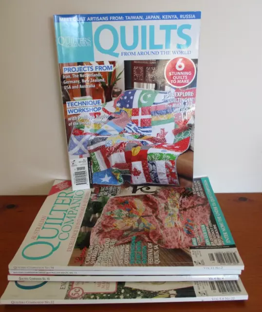 Australian QUILTERS COMPANION BULK LOT Magazines Quilts from Around World