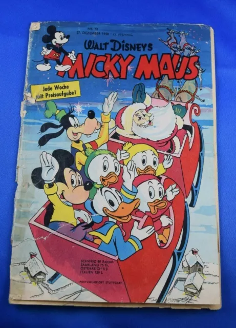 Walt Disneys Micky Maus Heft Nr.51 27.Dezember 1958 Original Heft EHAPA Verlag