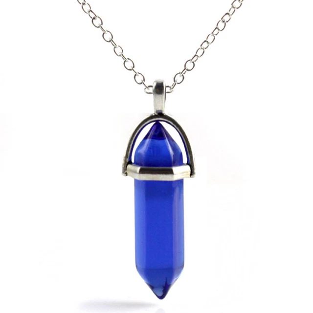Natural Crystal Pendulum Quartz Stone Pendant Chakra Healing Gemstone Necklace 7