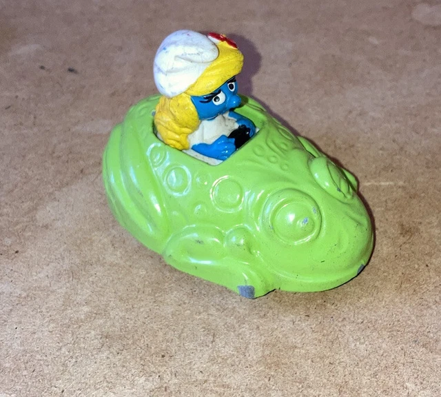 Puffi In Auto, Die Cast Metal -  Esci, Made In Italy (Peyo 1983) | Puffetta