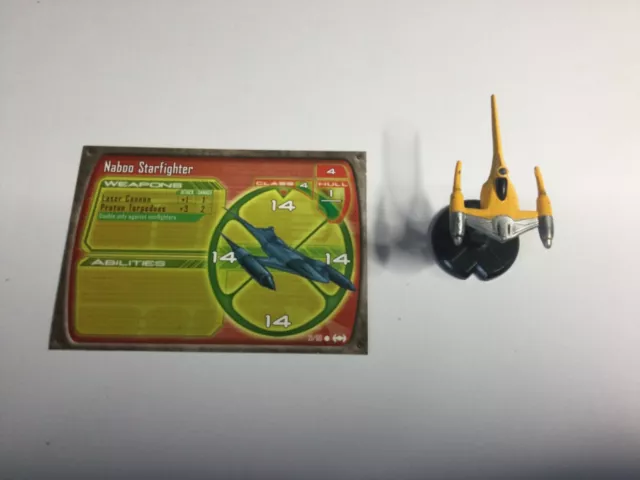 Naboo starFighter starship battles Star Wars Miniatures WOTC +Card 3