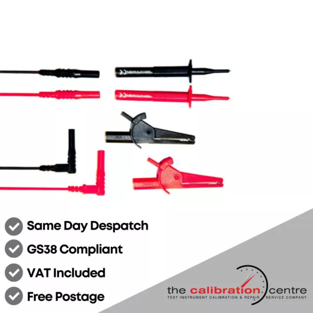 2 Wire TEST LEAD SET - fit MEGGER Insulation Continuity Tester - UNFUSED