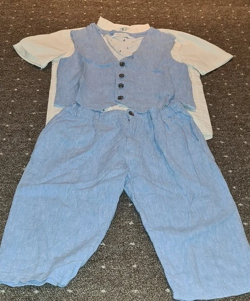 Hemd ° Weste ° Caprihose ° Anzughose ° Festliche Kleidung ° Hose ° Gr. 134 H&M