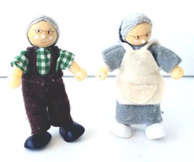 ALe Toy Van Dolls House Figures | Granny And Grandpa | Good Condition