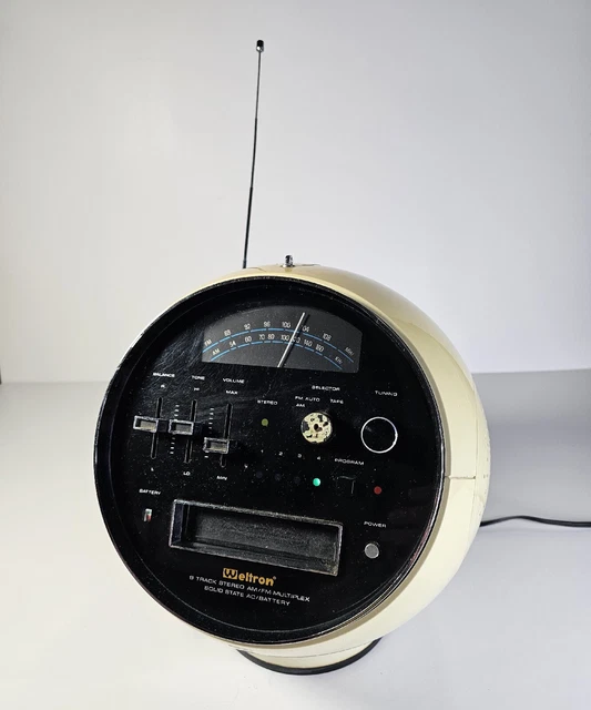 A vintage Weltron 'Space Ball' radio cassette recorder