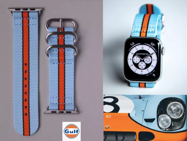 GULF strap for APPLE watch - silver - fits all series with 42, 44, 45, 49mm case