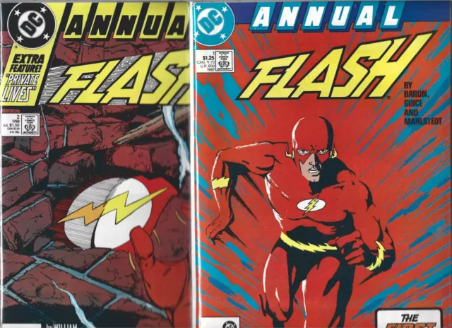 The Flash Lot Of 2 - Annual #1 & #2 (Vf/Nm) Copper Age Dc Comics